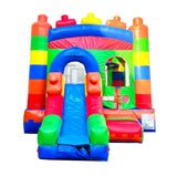 Inflatable Bounce House with Slide for Kids - 26.5 x 12 x 14.5 Foot Backyard Building Block Combo Bouncer with Water Pool, Outdoor Jumpers - Includes Blower, Anchor Stakes, and Storage Bag Pogo Bounce House