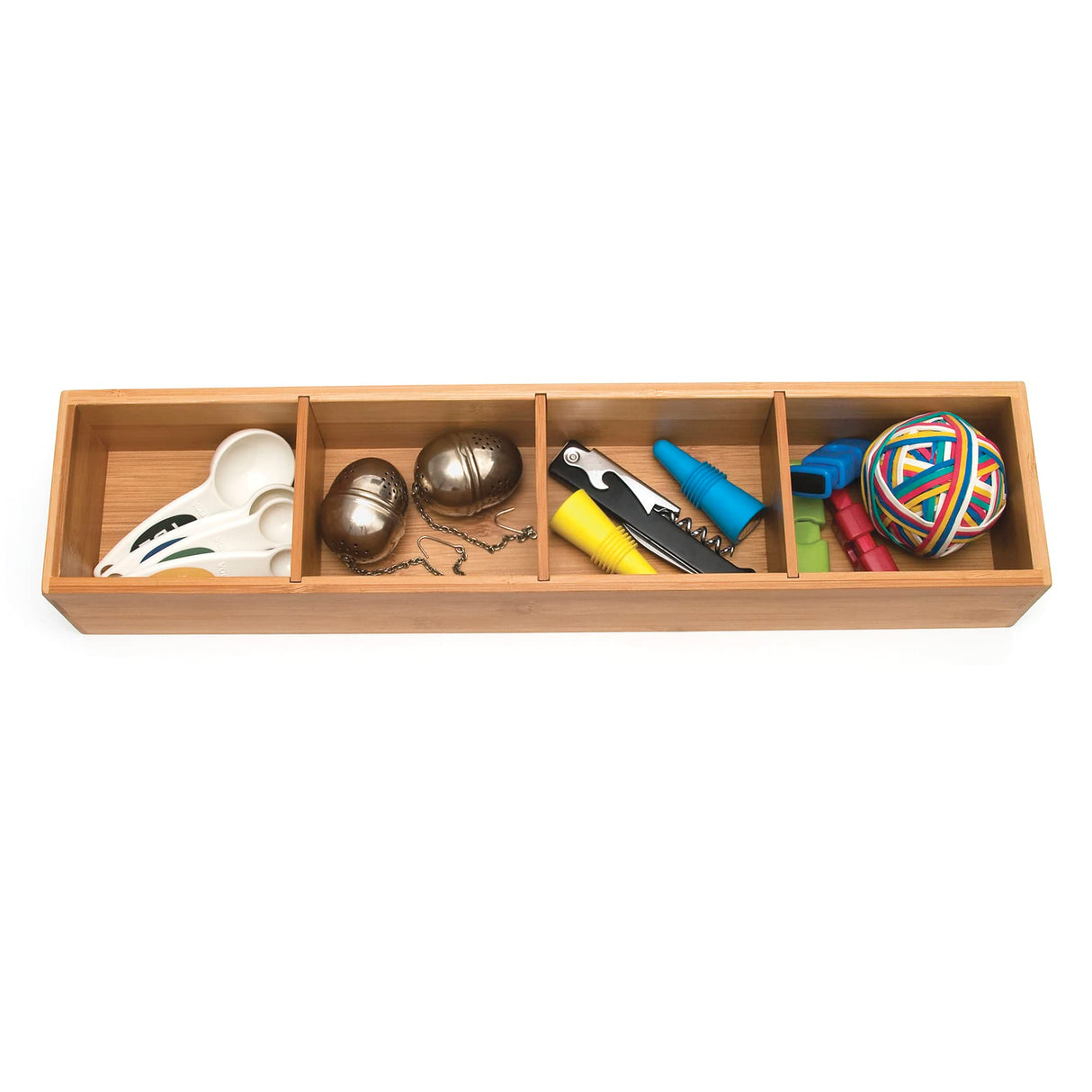 Lipper International 8884 Bamboo Wood 4-Part Drawer Organizer with Removable Dividers, 17-1/2" x 4" x 2-1/2" Lipper International