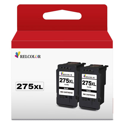 Relcolor Remanufactured Ink Cartridge Replacement for Canon 275XL (Black 2-Pack) 275 PG-275 XL PG275 Compatible with TS3500 TS3520 TS3522 TR4720 TR4700 TR4722 Printers,Cannon 275 Black Ink