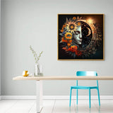 Sun and Moon Diamond Art Kits for Adults, Round Full Drill Diamond Painting Kits for Beginners Gem Art Painting Kits, DIY 5D Diamond Dots Painting with Diamond Arts and Crafts Wall Decor 14x14inch YSUNETER