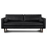POLY & BARK Napa 88.5” Sofa in Full-Grain Semi-Aniline Italian Tanned Leather, Onyx Black POLY & BARK