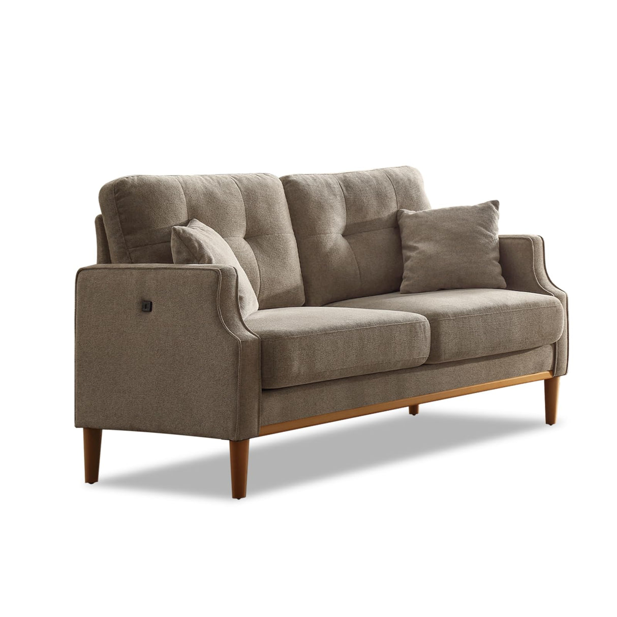 SoarTalent 56.7" Loveseat Sofa Small Couch Fabric Upholstered 2-Seat Sofa with USB Port for Small Place, Apartment, Living Room,Office(Light Grey) SoarTalent