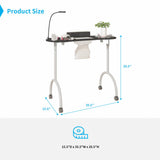 TABU Portable Manicure Nail Table, Foldable Manicure Table with Dust Collector Fan, LED Lamp, 4 Lockable Wheels and Carry Bag, Professional Nail Desk TABU