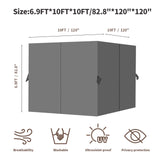 homegroove Gazebo Curtains Outdoor Waterproof 10 * 10ft, Privacy Curtains 4-Panels, Gazebo Replacement Curtain with Zipper for Garden, Patio, Yard (Only Curtains) Gray homegroove