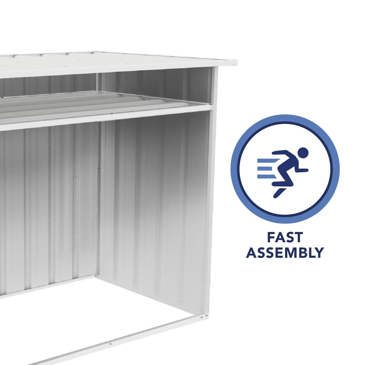 ABSCO 4' x 2.5' x 3.7' DIY Galvanized Steel Firewood Shed, Surfmist White ABSCO