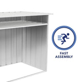 ABSCO 4' x 2.5' x 3.7' DIY Galvanized Steel Firewood Shed, Surfmist White ABSCO