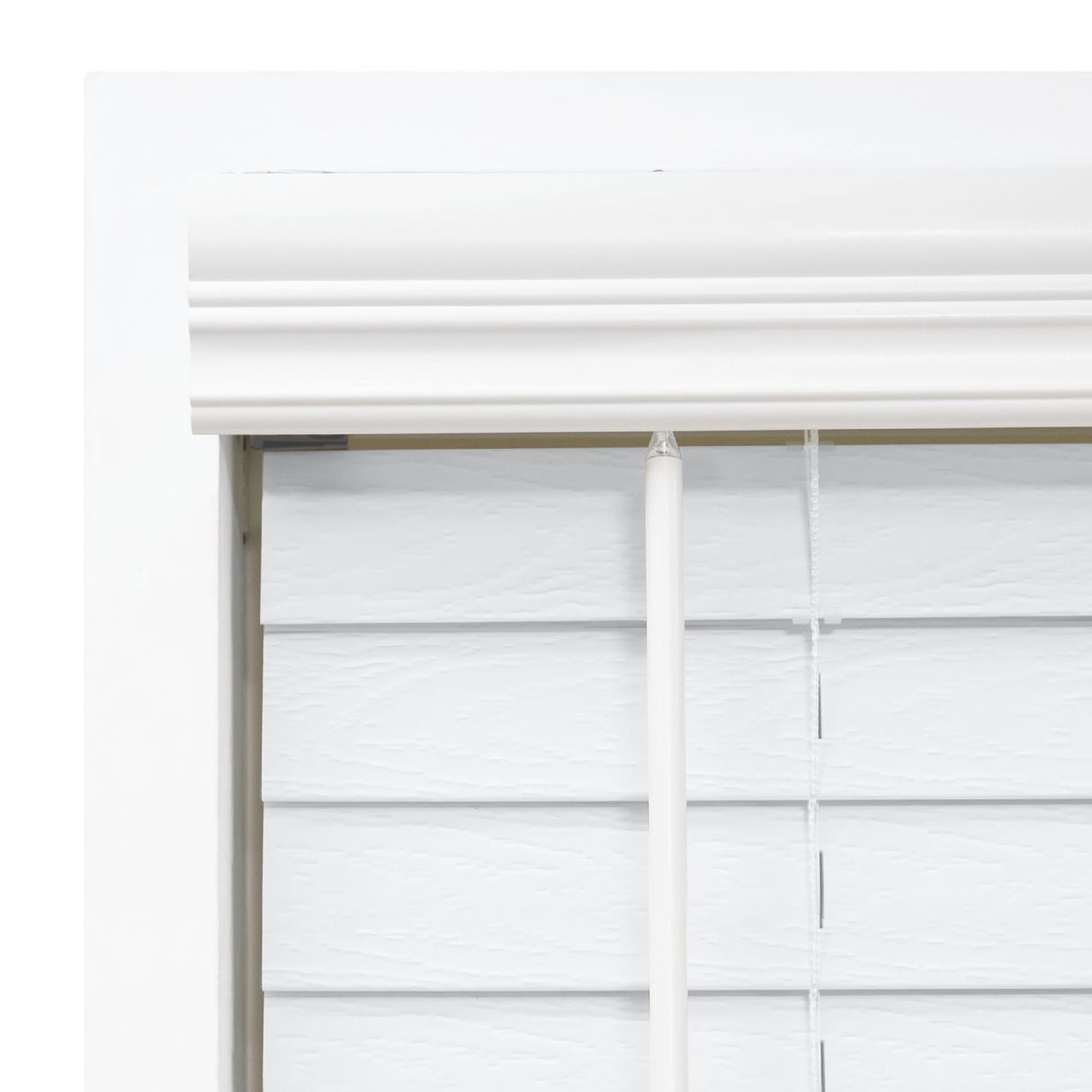 DEZ FURNISHINGS Cordless 2" Signature Faux Wood Blind, 31" W x 64" H, Snow White DEZ FURNISHINGS