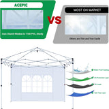 Acepic 3Pcs Instant Canopy Tent Sidewalls for 10x10 Pop-Up Canopy, Garden Gazebo, 210D Oxford Fabric Waterproof, White (Tent NOT Included) Acepic