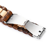 BEWELL ZS-W023A Mens Wooden Watch Quartz Movement Lightweight Handmade Calendar Analog Wrist Watch BEWELL