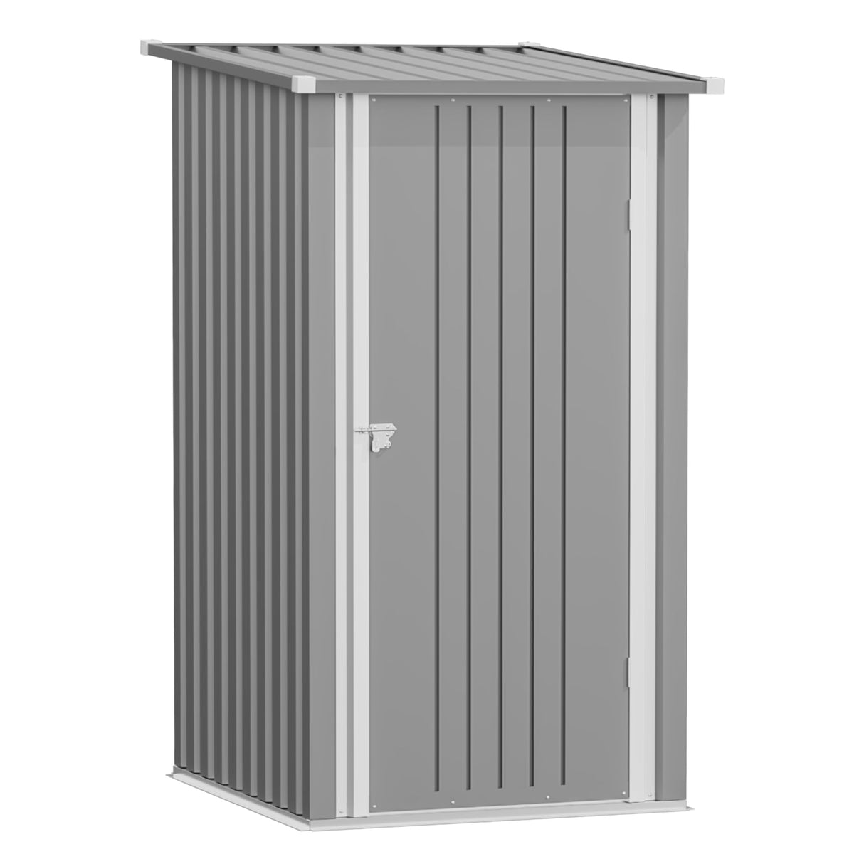 Greesum 3×3FT Outdoor Storage Shed, Metal Patio Storaged Sheds with Lockable Doors, Sheds & Outdoor Storage for Backyard, Pool and Garden, Gray Greesum