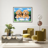 Natuyalo Paint by Numbers Kit for Adults - Cute Puppies DIY Adult Paint by Number Kits Animals Acrylic Canvas Painting for Adults Beginners Art Crafts Without Frame, 16x20 Inch Natuyalo