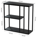 WOHOMO Console Table, 12'' Narrow Entryway Table for Living Room, 31.5'' x 31.5'' Black Industrial Sofa Table with 3-Tier Storage Shelves for Corridor, Hallway, Black WOHOMO