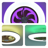 Orison Ceiling Fans with Lights and Remote- 22.4 in Smart Low Profile Bladeless Ceiling Fans with Alexa/Google Assistant/App Control 6 Speed Color Changing Ceiling Fan LED-RGB Back Ambient Light Orison