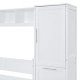 Ball & Cast Full Size Murphy Bed Wall Platform Bedframe with Closet and Storage Drawers,Wood Cabinet Chest can be Folded,Easy Assembly,for Kids Bedroom,Student Dorms,White Ball & Cast