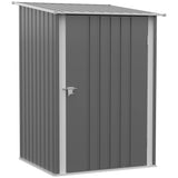 Outsunny 3.3' x 3.4' Outdoor Storage Shed, Galvanized Metal Utility Garden Tool House, Lockable Door for Backyard, Bike, Patio, Garage, Lawn, Gray Outsunny