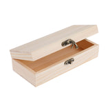 AHQiZFX 1 Pack Unfinished Wooden Box with Hinged Lid and Front Clasp, Unpainted Wooden Jewelry Box for DIY Art Project Crafts Woodcraft Keepsake Jewelry Plain Pine Box (7"x3.2"x2") AHQiZFX