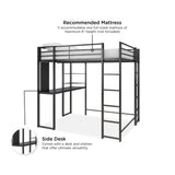 DHP Abode Full Size Metal Loft Bed, Black DHP