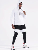 CADMUS Men's Workout Long Sleeve Fishing Shirts UPF 50+ Sun Protection Dry Fit Hoodies,1 Pack,096,White,Large CADMUS