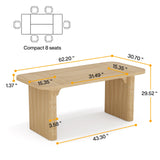Tribesigns 5 ft Conference Table, Modern Rectangular Meeting Seminar Table with Double Pedestal, 62-Inch Large Boardroom Table for Office (Natural) Tribesigns