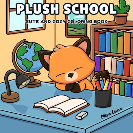 Plush school : Cute and cozy coloring books for adults and kids for stress relief - Hygge vibes, bold and easy to color: The ideal gift before going back to school WoodArtSupply
