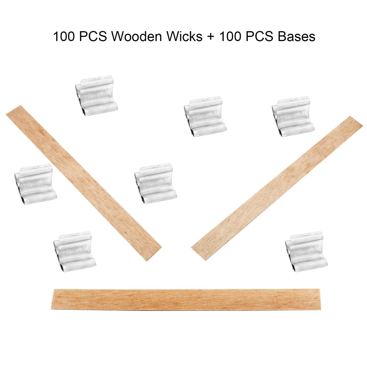 Litoexpe 50 Pcs Wood Wicks for Candles Making, 5.9x0.5 Inch Smokeless Crackling Wooden Candle Wicks with 50 pcs Stand Candle Cores, Wooden Wicks for DIY Soy Candle Making（50 Sets） Litoexpe