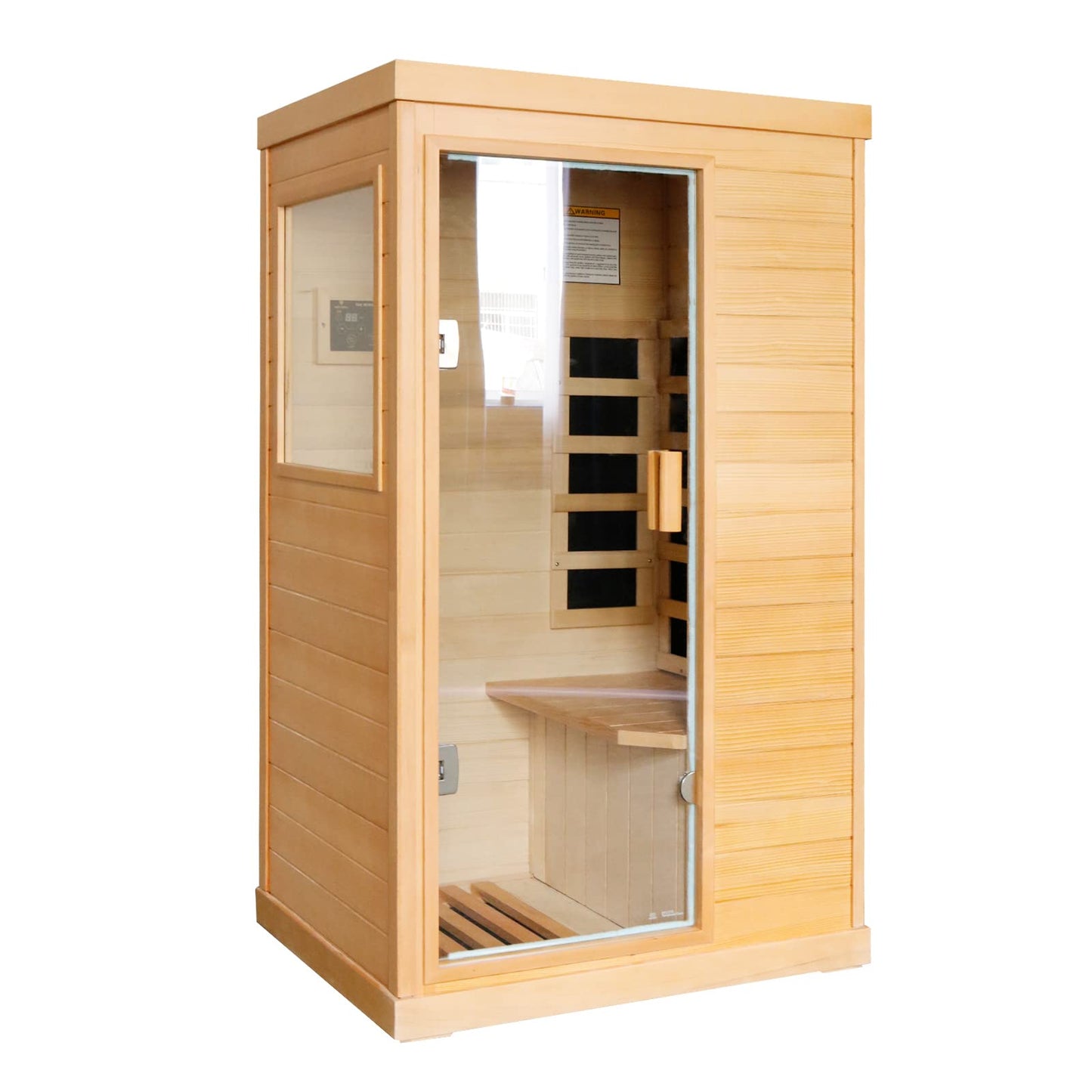 ToTibuy Far Infrared Home Sauna Low-EMF 800W Canadian Hemlock Indoor Sauna with Control Panel, Bluetooth,35.2 * 27.6 * 61.6Inch