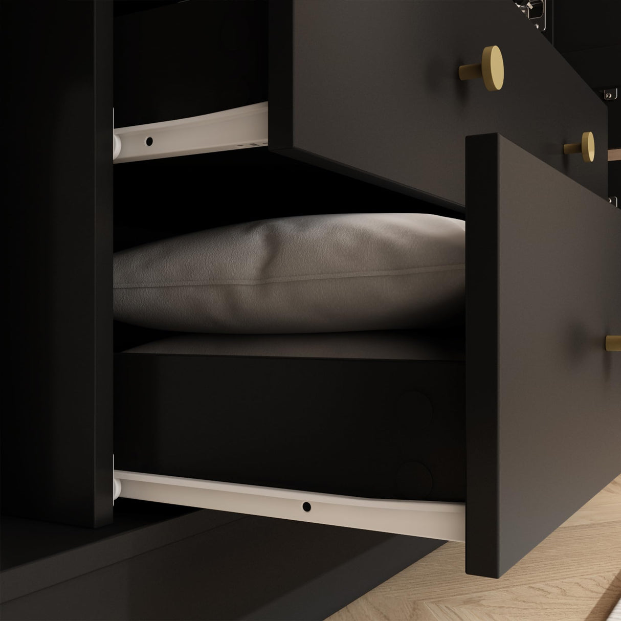 Hitow Rattan Large Wardrobe Closet with 2 Drawers and Doors, Hobo Wooden Cabinets for Clothes with 8 Shelves and 2 Hanging Rods, Wooden Wardrobe Closet for Bedroom, Black, 19.6" D x 63" W x 78.7" H Hitow