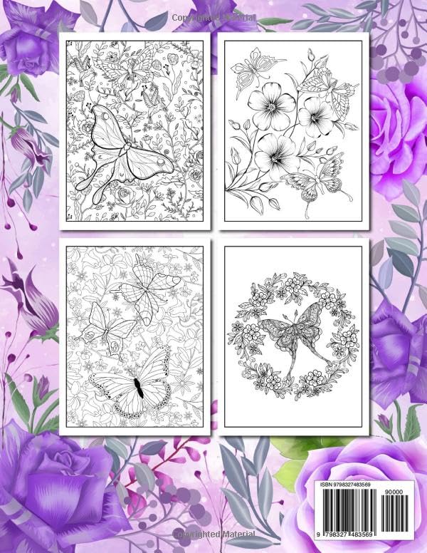 Butterflies Adult Coloring Book Majosta