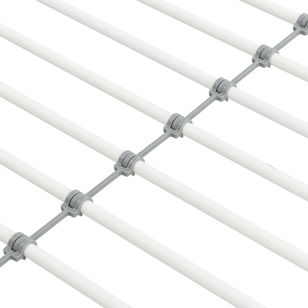 AEMSOFK Twin Over Twin Metal Bunk Bed with Trundle,Can be Divided Into Two Bed with Ladder & Guard Rail for Adults,No Box Spring Needed, Noise Free (White) AEMSOFK