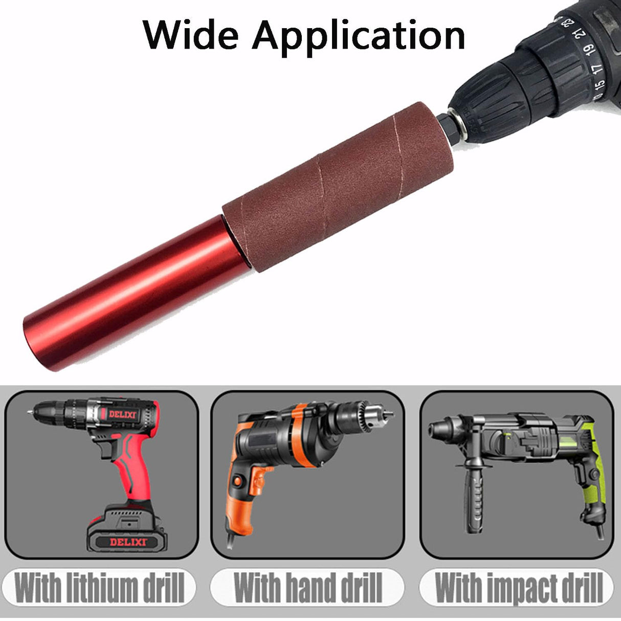 Portable Spindle Sander Drum Sander Set Hand-Held Rubber Sanding Drum Held Rubber Sanding Drum for Metal Wood Glass Stone for Drill 4-1/2" x 1-1/2" YoTmake