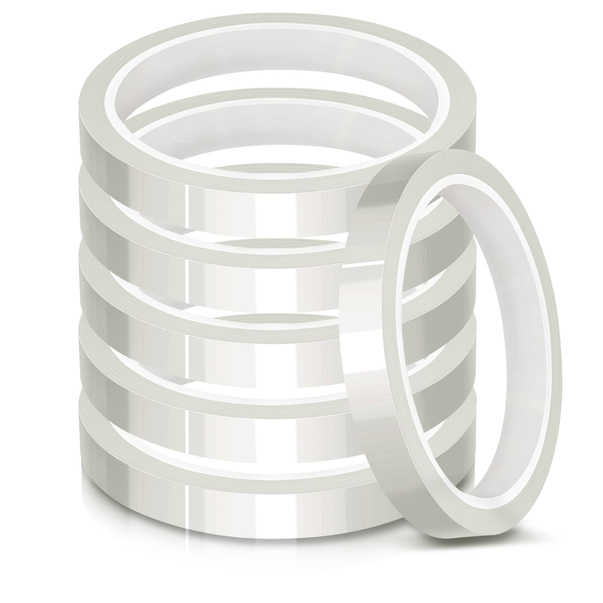 MS WGO High Temperature Tape Heat Tape Heat Resistant Tape Heat Transfer Tape Heat Tape for Sublimation No Residue 10mm X 33m 108ft (Transparent-6 Roll) MS WGO