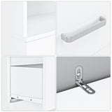 FOTOSOK 71-Inch Tall White Storage Cabinet with 3 Drawers and 3 Open Shelves FOTOSOK