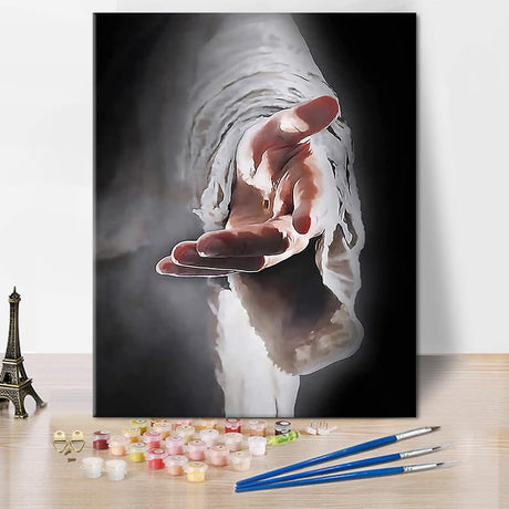 TUMOVO Paint by Number for Adults and Kids - Jesus Religion God Christian Oil Painting Kit - 'Give Me Your Hand' Adult Beginner Gift, 16"x20" TUMOVO