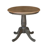 IC International Concepts Round Top Pedestal Dining Table, Hickory/Washed Coal IC International Concepts