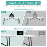 Generic 6 ft Folding Table, Foldable Dining Table, White Plastic Table, Lightweight Portable Table, Industrial Workbench for Indoor Outdoor, Picnic, Camping, Board Game with Handle, Locks - White Generic