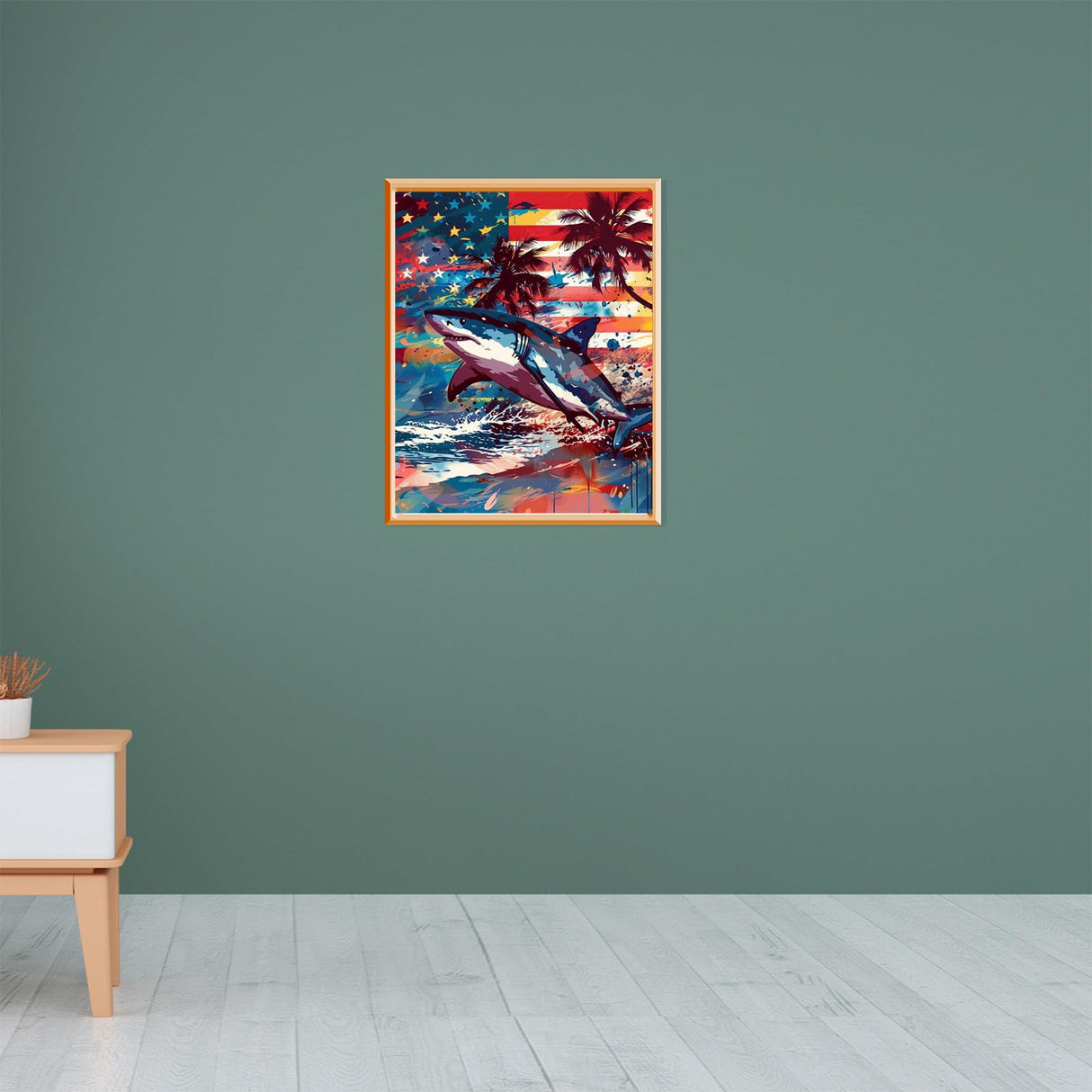 ZUVRDIAI Paint by Numbers Sharks for Adults, Acrylic Oil Painting by Numbers Kits for Beginner with Paintbrushes Brushes Art Crafts Canvas for Home Decor 16x20 Inch ZUVRDIAI