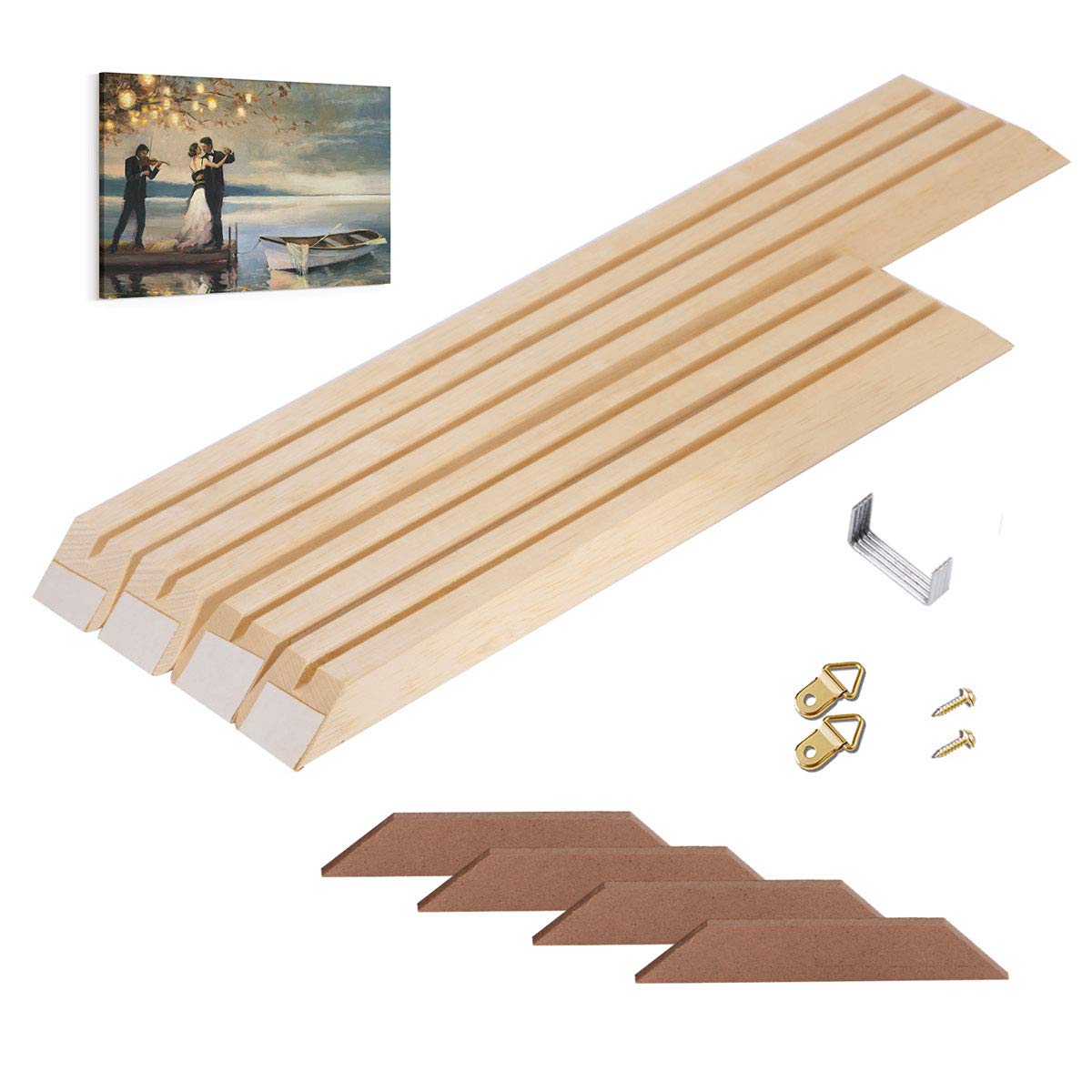 Canvas Frame, 36 x48 Inch Stretcher Bars Wood Kits with Accessories for Oil Painting and Picture Wall Art Prixas Print