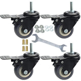 YEEMIGO 2 Inch Swivel Caster Wheels Set of 4, Metric M8-1.25 Threaded stem(Bolt Diameter 8mm, Length:1″) Durable Soft Rubber casters with Double Lock Mechanism, castors for Carpet Hardwood Floor. YEEMIGO