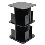 Wingderlier 2-Tier 360° Rotating Black Bookshelf - Space-Saving Stackable Storage Solution Wingderlier