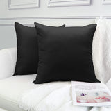 Coddsmz Set of 2 Sublimation Blanks Pillow Cases Cushion Covers Heat Transfer Pillow Cases DIY Cushion Cover with Concealed Zipper 18x18 Inch Black Coddsmz