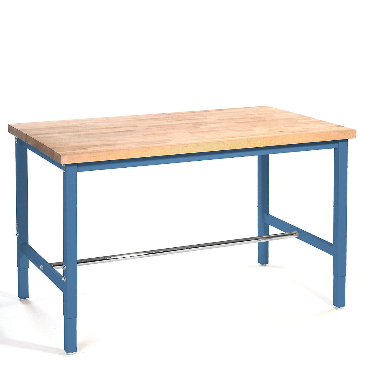 Global Industrial Production Workbench - Maple Butcher Block Safety Edge - Blue, 72"W x 36"D Global Industrial