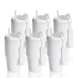 PYD Life 6 Pack Sublimation Tumblers 20 OZ White Blanks with Lid and Plastic Straw Portable String,Stainless Steel Coffee Cups for Tumbler Heat Press Sublimation Oven Printing PYD Life