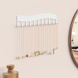 Josmimic Wall Necklace Organizer Holder: Wall Mounted Jewelry Hanging Storage Necklaces Display Hanger White Josmimic