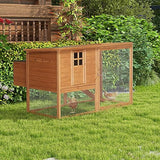 PawHut 64" Large Wooden Chicken Coop Kit With Outdoor Run And Nesting Box PawHut