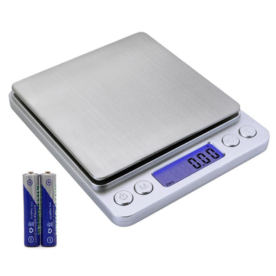 Barlunbee Gram Scale,Capacity 500g Accuracy 0.01g Mini Food Scales Digital Weight Grams and Oz,Small Kitchen High Precision for Espresso,Baking,Jewelry,Soap Making,Silver