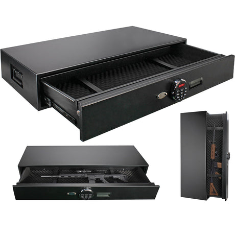 Heavy-duty Under Bed Safe, Rapid Gun Storage Safe Drawer Safe for AR Rifle Ammo Pistol Accessories for Home and Vehicle LANGGER V