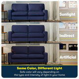 Pemberly Row 73" Track Arm Sofa with Removable Covers Navy Blue Pemberly Row