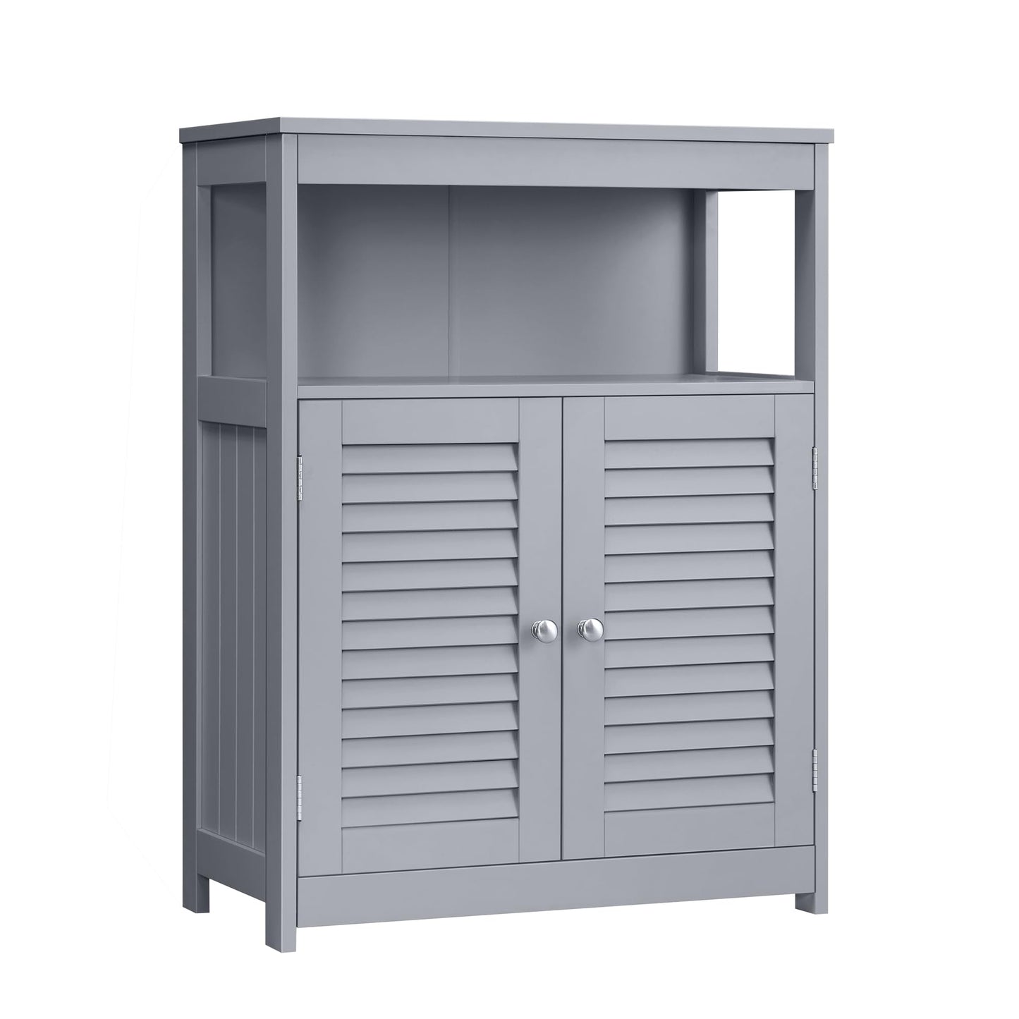 VASAGLE Bathroom Floor Cabinet, Bathroom Storage Cabinet, Freestanding, with Double Shutter Doors and Adjustable Shelf, for Bathroom, Living Room, Entryway, Kitchen, Dove Gray UBBC040G02