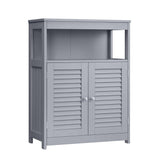 VASAGLE Bathroom Floor Cabinet, Bathroom Storage Cabinet, Freestanding, with Double Shutter Doors and Adjustable Shelf, for Bathroom, Living Room, Entryway, Kitchen, Dove Gray UBBC040G02 VASAGLE