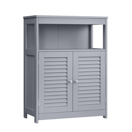 VASAGLE Bathroom Floor Cabinet, Bathroom Storage Cabinet, Freestanding, with Double Shutter Doors and Adjustable Shelf, for Bathroom, Living Room, Entryway, Kitchen, Dove Gray UBBC040G02 VASAGLE
